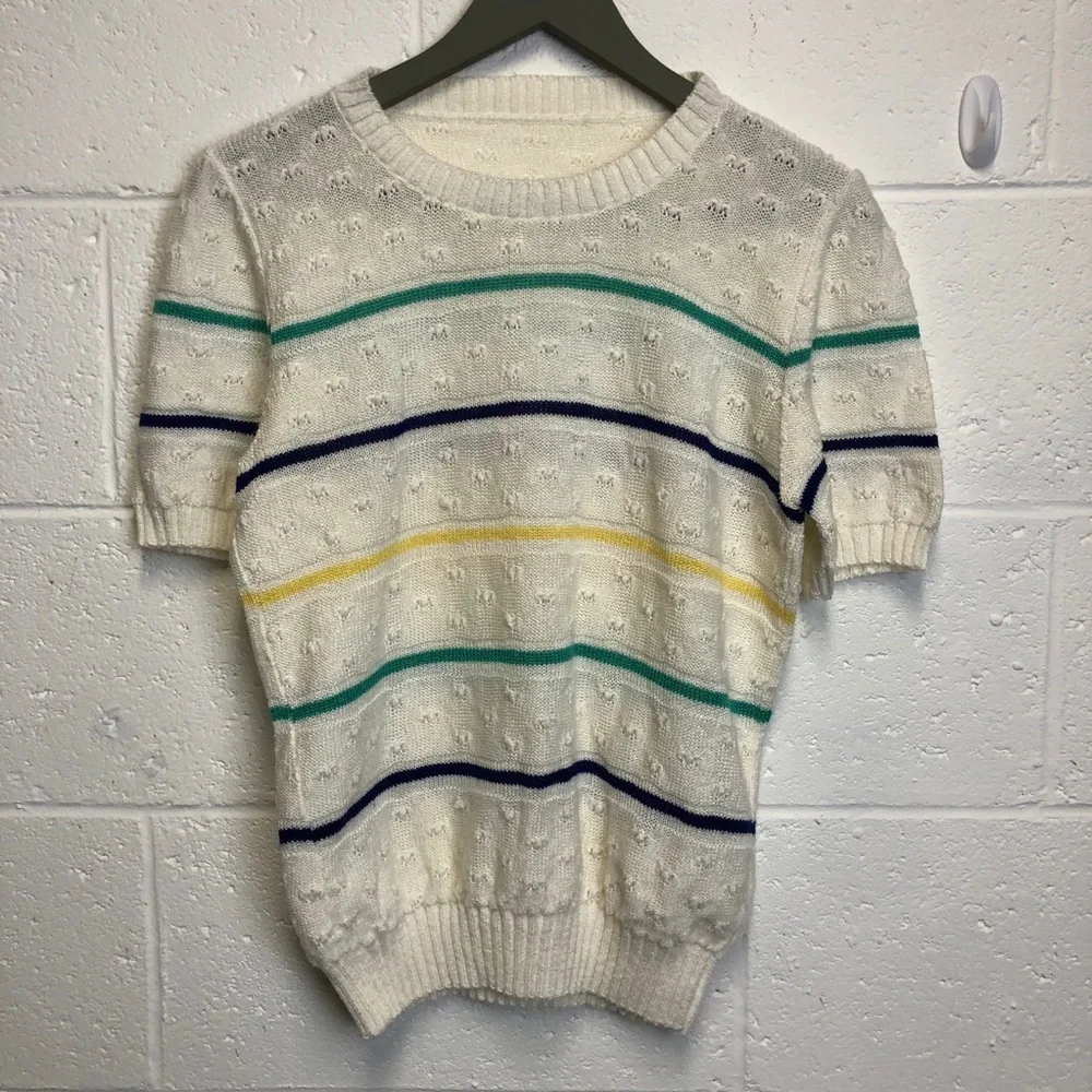 Vintage Stripe Shortsleeve Sweater